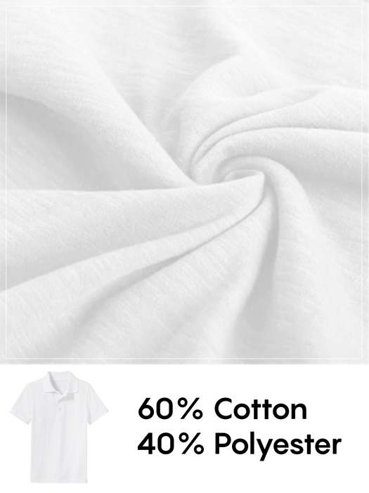 10-Pack School Uniform Tagless Polo Tshirt for Little Boys & Big Boys